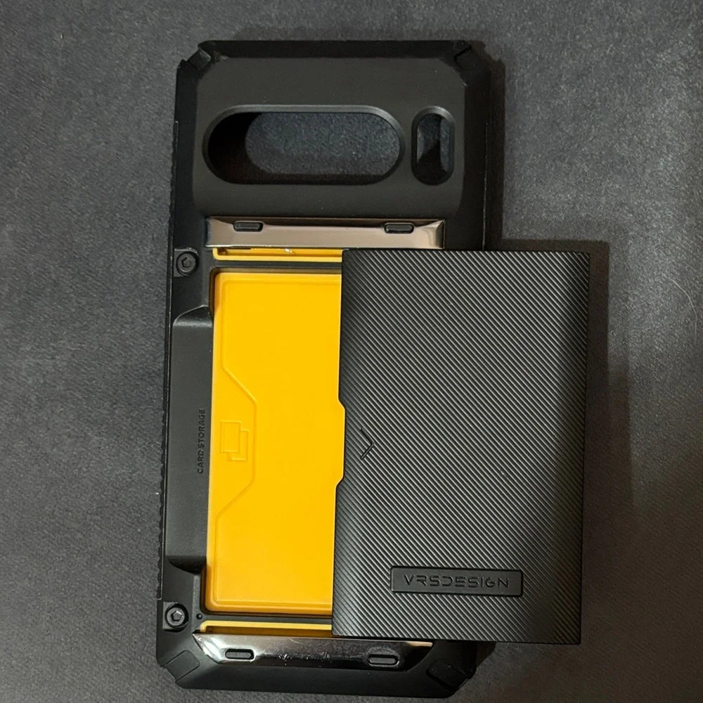 VRS DESIGN Black Phone Case with Card Holder for Google 8 pixel pro